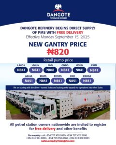 Read more about the article BREAKING NEWS: Dangote begins free fuel distribution on Monday and slashes petrol to N841 per litre in Lagos,…